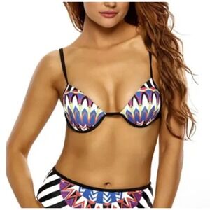 NWT Andrea Iyamah Bikini Top Tribal Print Size L